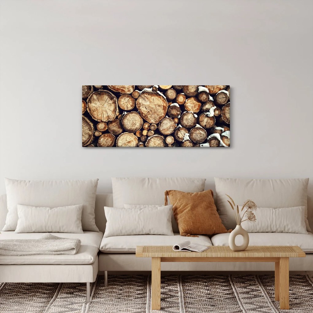 Obraz - Drevo v snehu (120x50 cm)