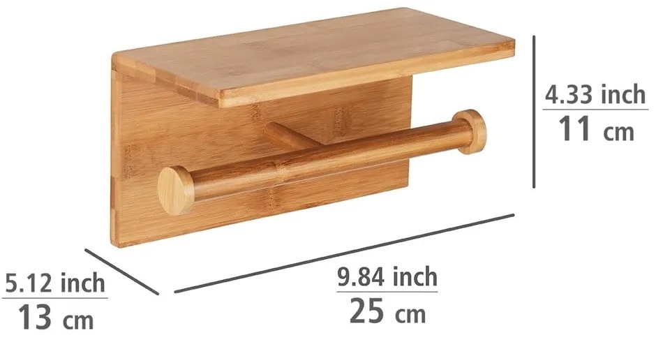 Nástenný bambusový držiak na toaletný papier Duo Bambusa – Wenko