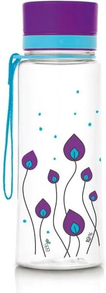 Plastová fľaša Equa Purple Leaves, 0,6 l
