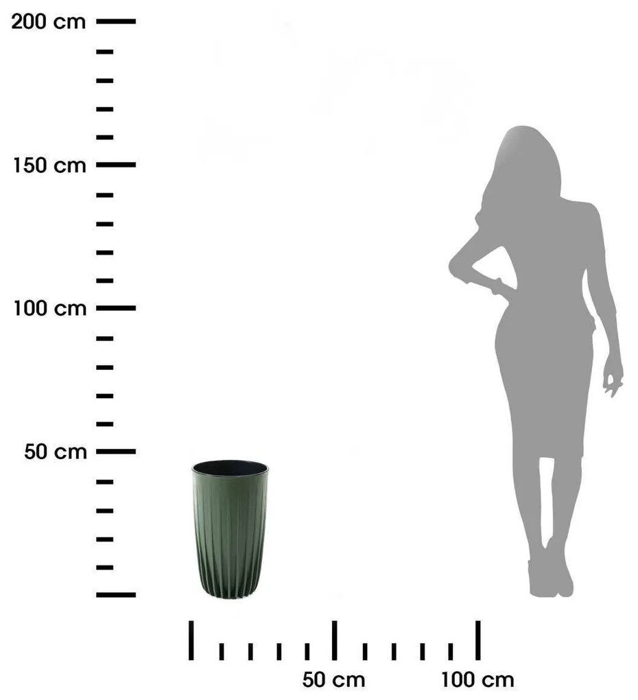 Kvetináč STRIPPED ECO III 25 cm zelený