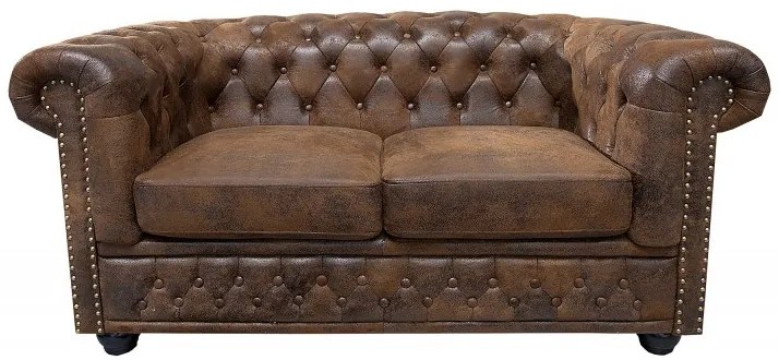 (2778) INGLESE Chesterfield dvojsed antik hnedý