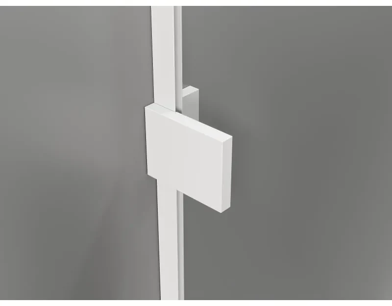 Mexen Lunar, pravý výklopný päťuholníkový sprchový kút 90 x 90 cm, 8mm číre sklo, biely profil, 831-090P-090L-20-00-P