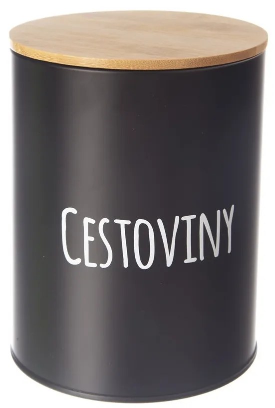 Dóza plech/bambus pr. 13 cm Cestoviny BLACK SK
