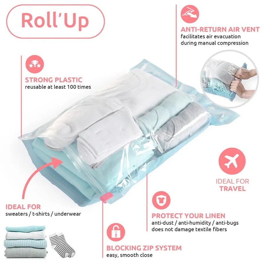 Vákuové vrecia v súprave 4 ks Roll Up S – Compactor