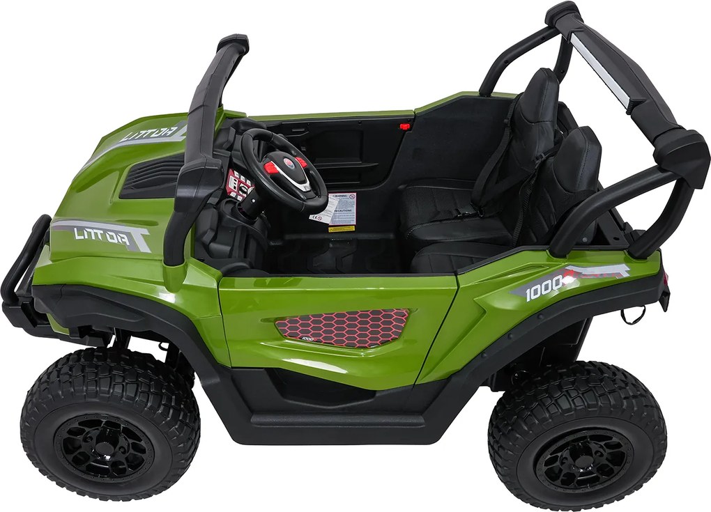 Ramiz Elektrická bugina Gravity pre deti zelená + pohon 4x4 + diaľkové ovládanie