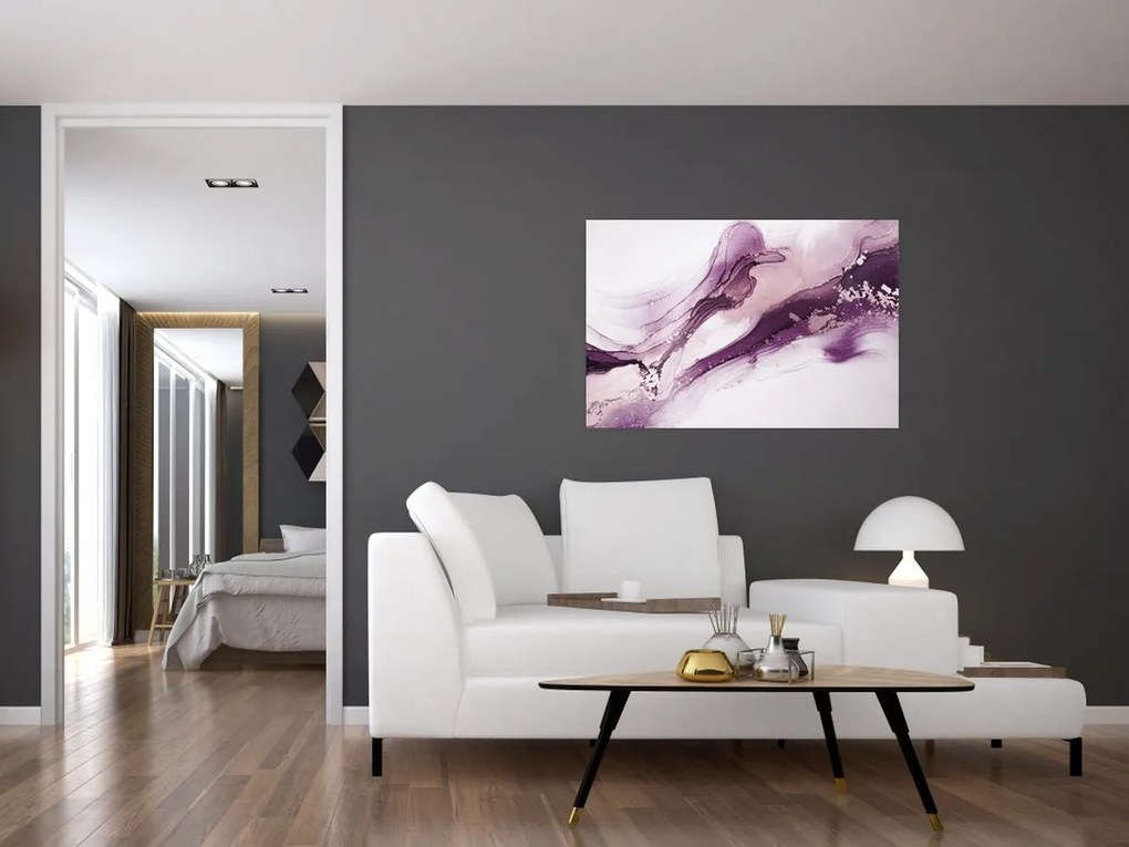Obraz - Purple fluid art (90x60 cm)