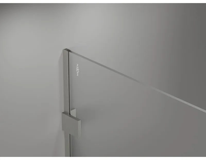 Mexen Lunar, sprchová stena pravá 140 x 200 cm, priehľadná 8 mm, brúsený nikel, 830-140-000-97-00-P