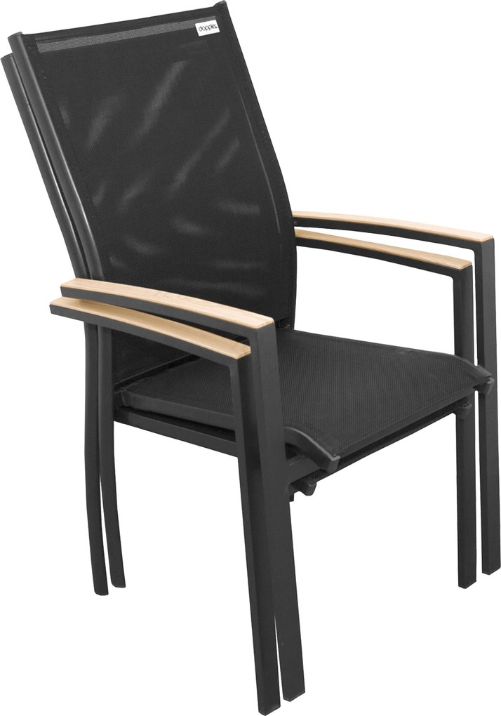 Doppler EXPERT WOOD antracit, polohovacie a stohovateľné kreslá, 6+2+1