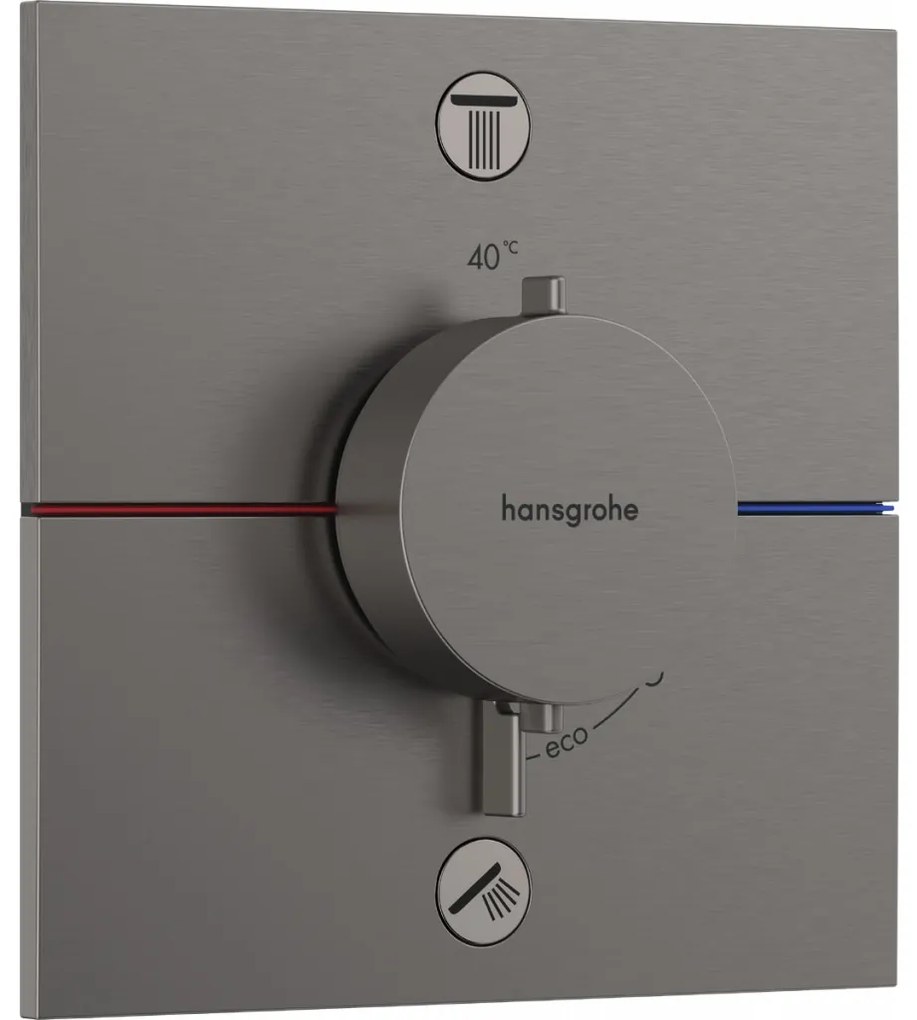 Hansgrohe ShowerSelect Comfort E - Termostat pod omietku pre 2 spotrebiče, kartáčovaný čierny chróm 15572340