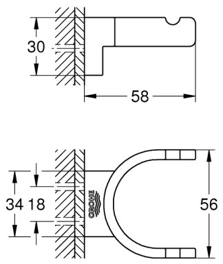 GROHE 41049000 - Dvojitý háčik SELECTION lesklý chróm