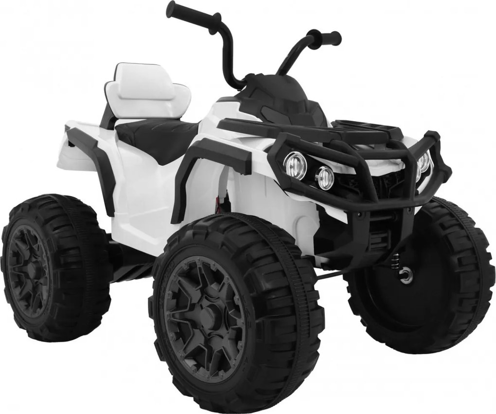 Ramiz Štvorkolka ATV 2,4 GHz na batériový pohon pre deti Biela + Diaľkové ovládanie + EVA kolesá + MP3 rádio + Štart zadarmo