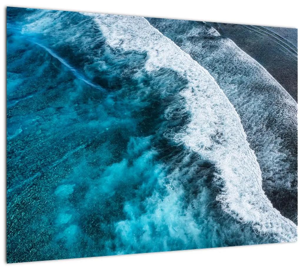 Sklenený obraz - Vlny na mori (70x50 cm)