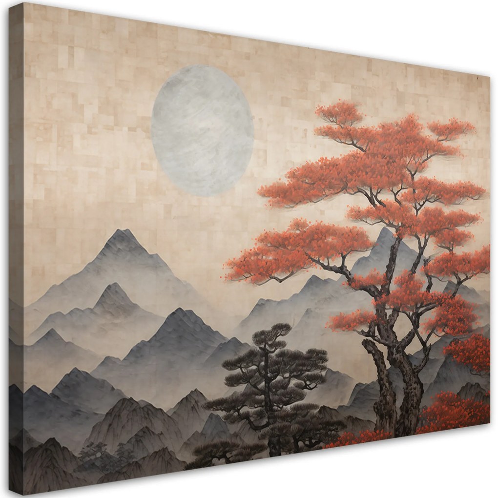 Gario Obraz na plátne Japonská horská krajina Rozmery: 120 x 80 cm