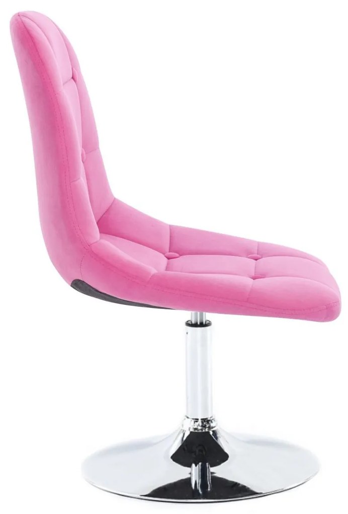 LuxuryForm DESIGN Stolička SAMSON VELUR na striebornom tanieri - ružová