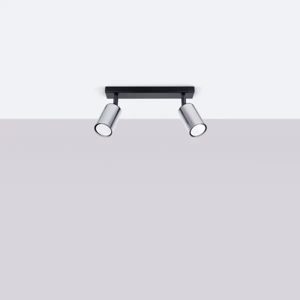 Sollux SL.1367 - Bodové svietidlo WINX 2xGU10/10W/230V čierna/chróm