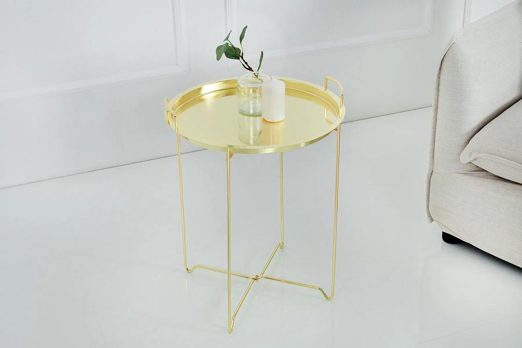 Bighome - Príručný stolík MARRAK 45 cm - zlatá