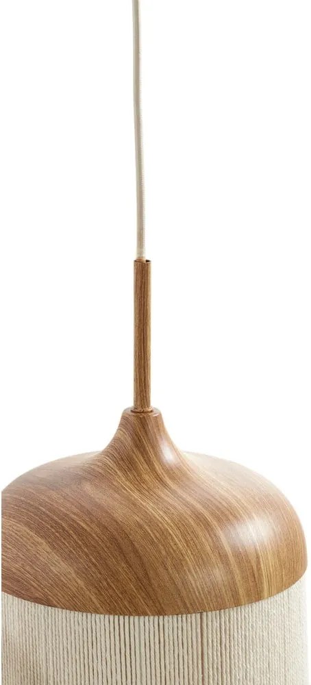 Závesné svietidlo v prírodnej farbe s textilným tienidlom Dania – Light &amp; Living