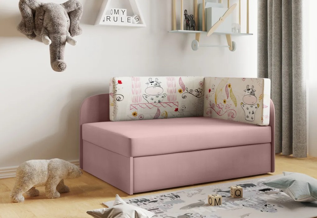 Detská rozkladacia pohovka MILO, 107x64x78, bajka 47/casablanka 19, ľavá