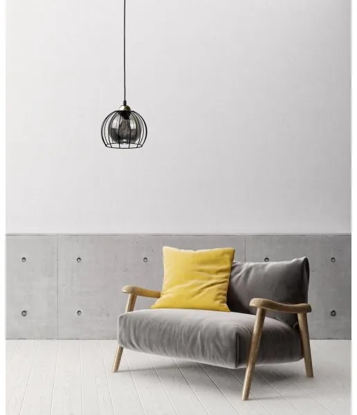 Luster na lanku SOLO BLACK 1xE27/60W230V čierna/zlatá