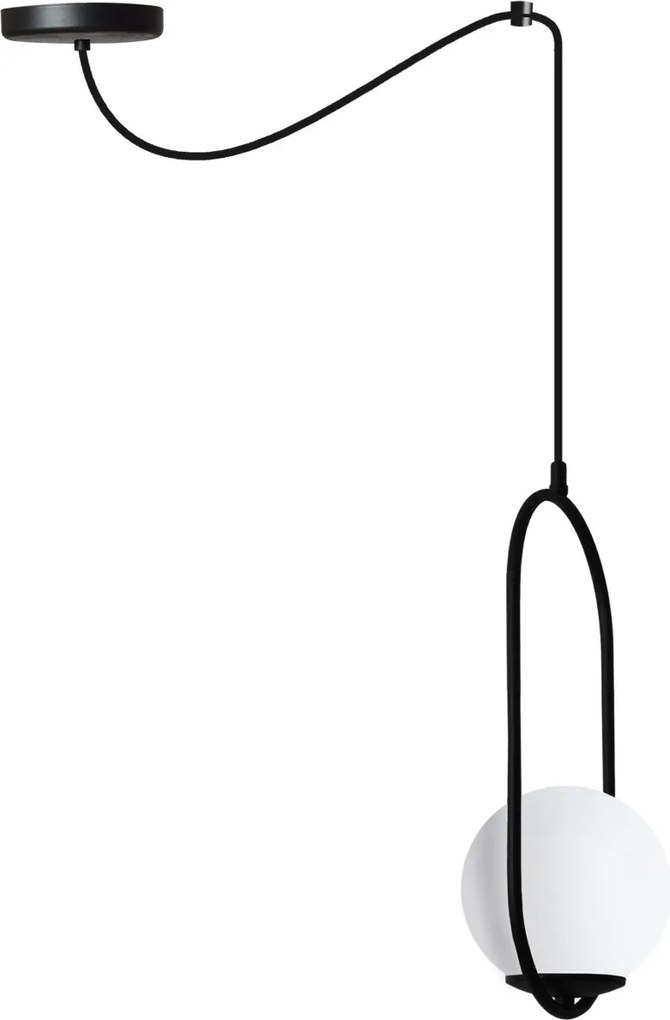 Závesné svietidlo Florence Spider, 1x biele sklenené tienidlo, b, U