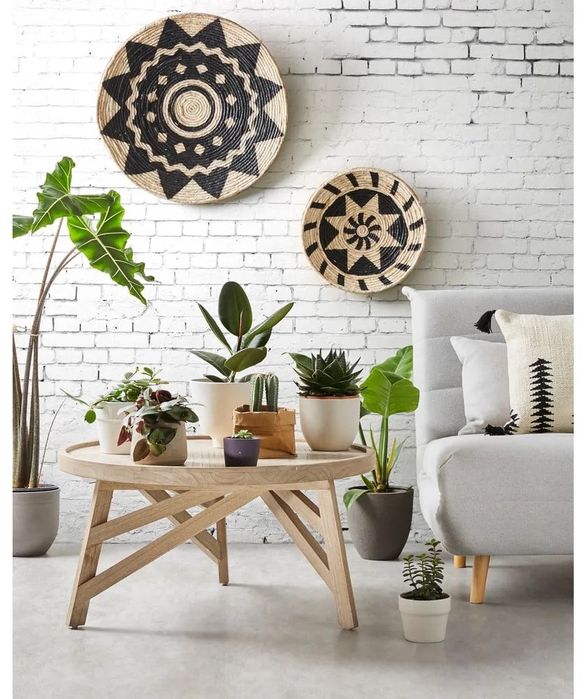 Konferenčný stolík z dreva mindi Kave Home Thais, ø 80 cm