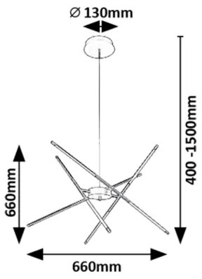 Rabalux 72339 - LED Luster na lanku HENLI2 LED/40W/230V 3000K zlatá
