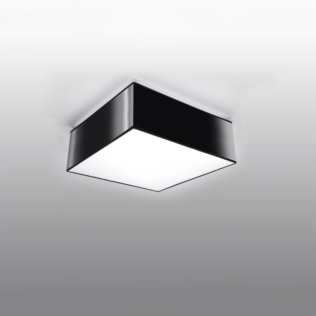 Stropné svietidlo Horus, 1x čierne plastové tienidlo, (biely plast), (25 cm)