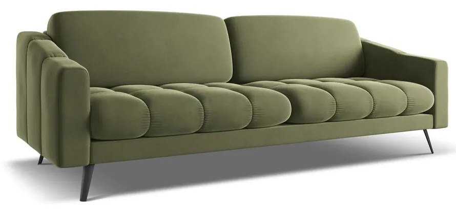 Zelená zamatová pohovka 238 cm Nalu – Makamii