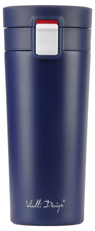 Tmavomodrý cestovný termohrnček Vialli Design Fuori, 400 ml