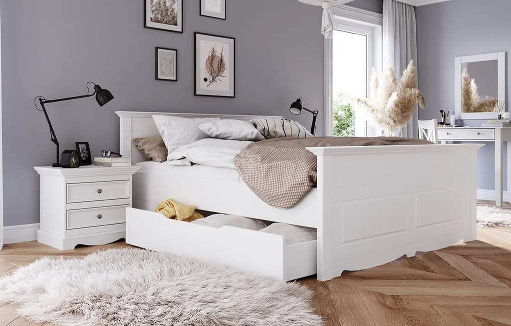 Úložný šuplík pod posteľ Belluno Elegante - biela