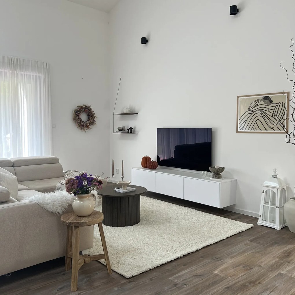 Kusový koberec Life Shaggy 1500 cream, 60x110, biela, spálňa, Ayyildiz