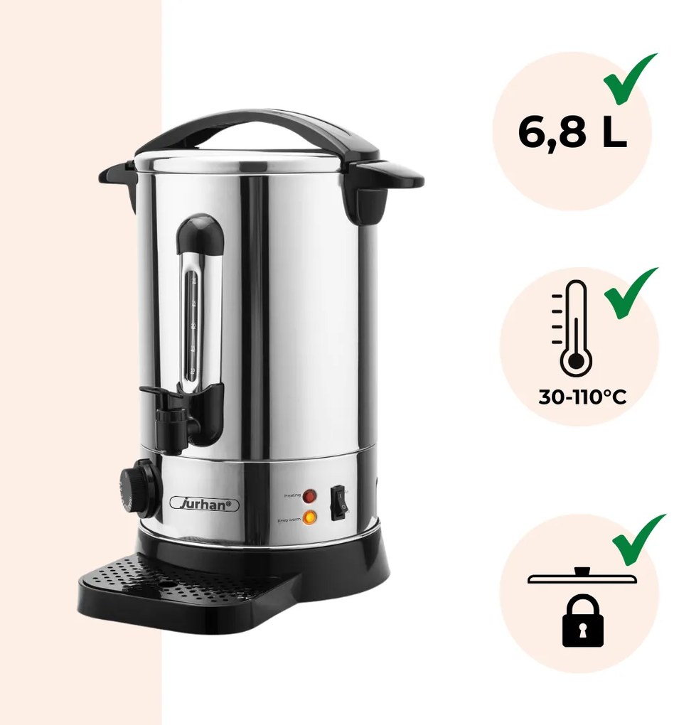 Jurhan Varič na víno/čaj COZY - 6,8l, strieborná