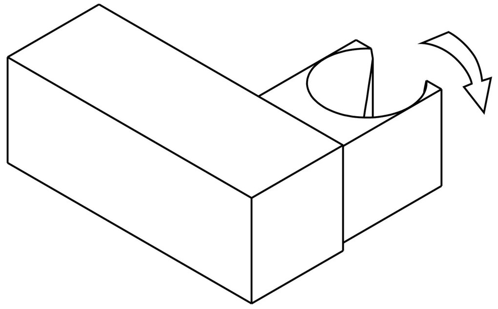 Deante Deante, hranatý bodový držiak ručnej sprchovej hlavice z mosadze, čierna, ANS_N21U