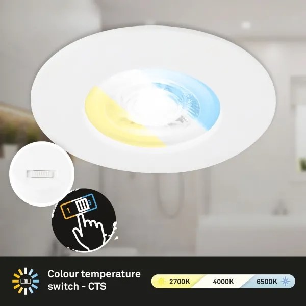 Briloner 7605036-SADA Sada 3× LED kúpeľňových podhľadových svietidiel 3×LED/4,9W/230V IP44 biela