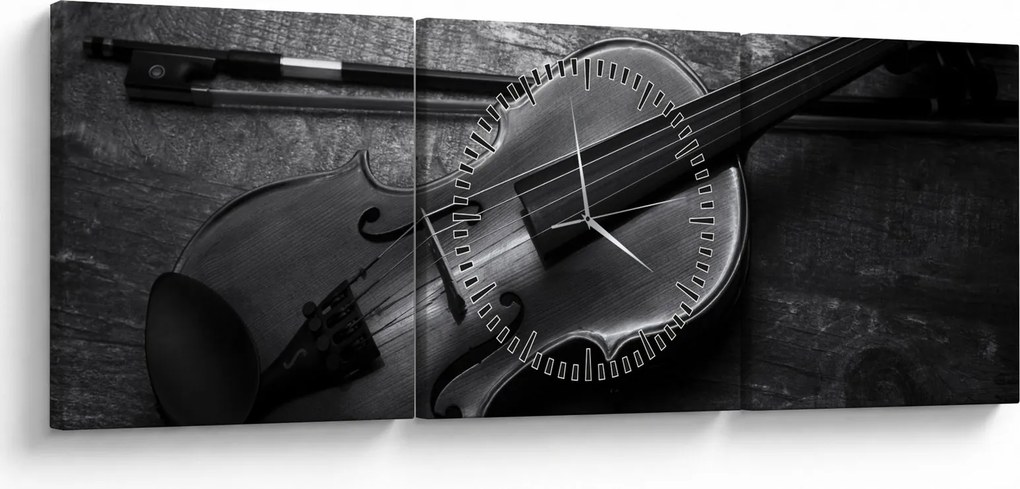 Obraz - Viola (s hodinami) (90x30 cm)