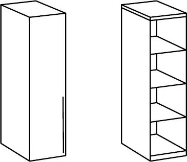 Šatníková skriňa New York D, 45 cm, biela / biely lesk