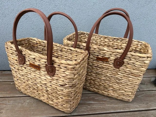 Plážová taška z vodného hyacintu, hranatá Rozmery (cm): 47x23x32