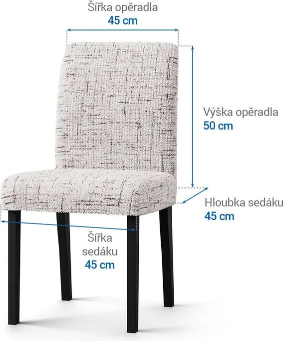Bielastické poťahy VITTORIA smotanová stoličky s operadlom 2 ks (45 x 45 x 50 cm)