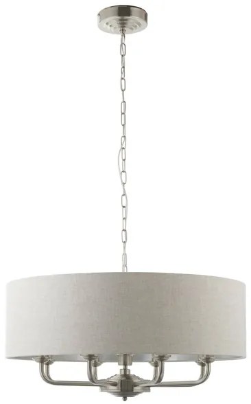 Endon 99152 - Luster na reťazi HIGHCLERE 8xE14/40W/230V šedá/matný chróm