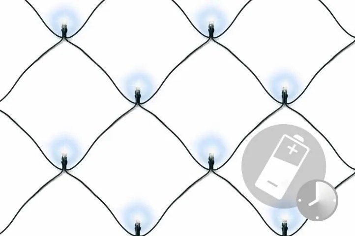 Nexos 39401 Vianočné osvetlenie - LED svetelná sieť 2 x 2 m - studená biela 160 diód