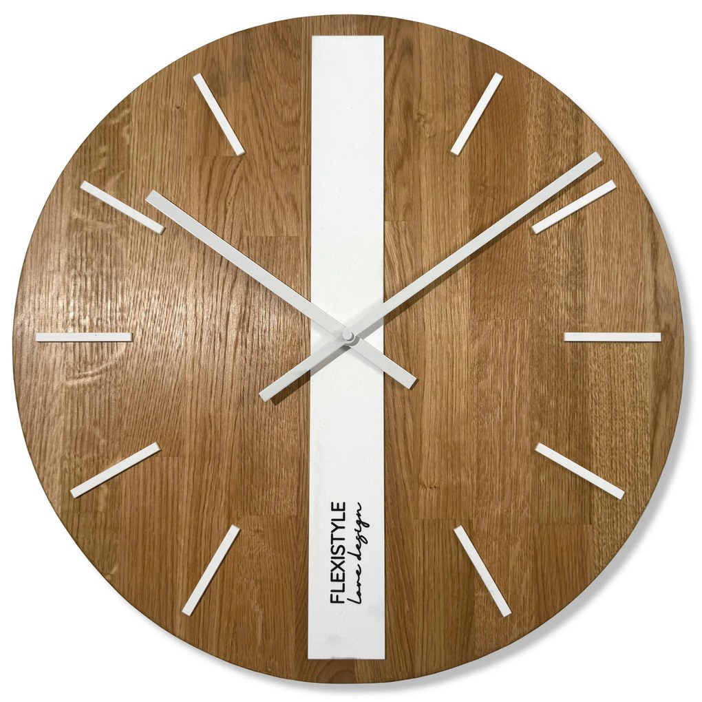 Dekorstudio Drevené hodiny DUB klasik 50cm - biele