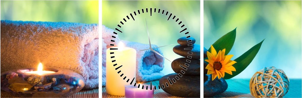 Obraz - Relaxácia (s hodinami) (90x30 cm)