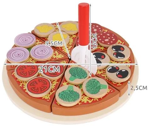 Kruzzel 22471 Drevená krájacia pizza PIZZA 21cm