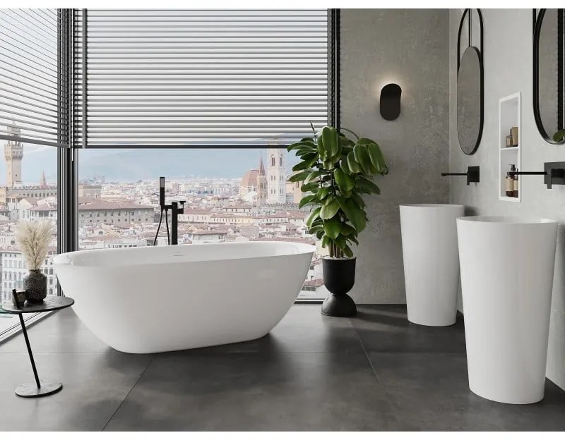 Mexen Siena, voľne stojaca vaňa z konglomerátu 170 x 80 cm, biela lesklá, 57291708010