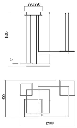 Redo 01-2611 - LED stmievateľný luster na lanku SIGUA LED/110W/230V CRI 90 biela