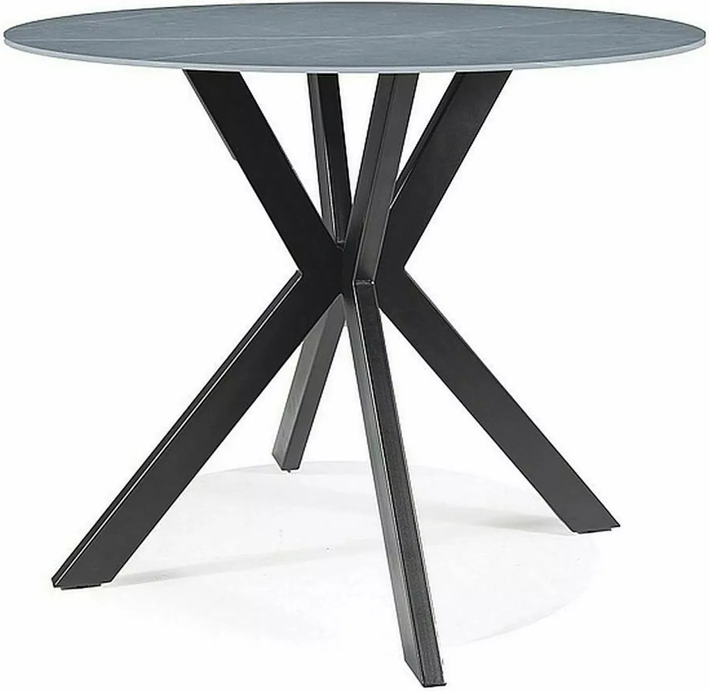 Jedálenský stôl Talia 90 cm keramika mramor/čierny