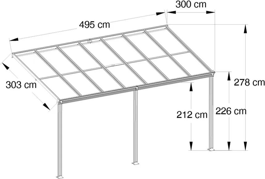 ALU pergola Avenberg AVESTA BW8- 5 x 3 m