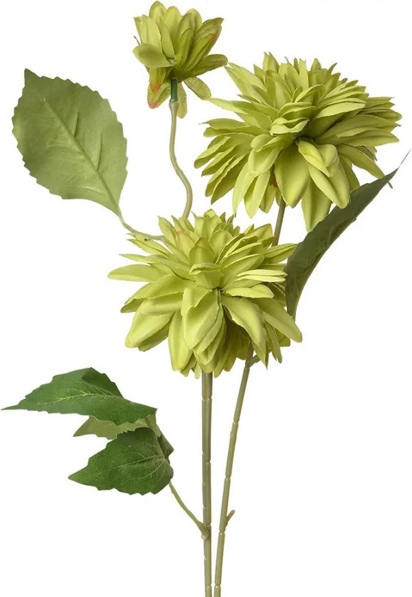 Zelená umelá dekorácia kvetina georgína - 17*10*70 cm