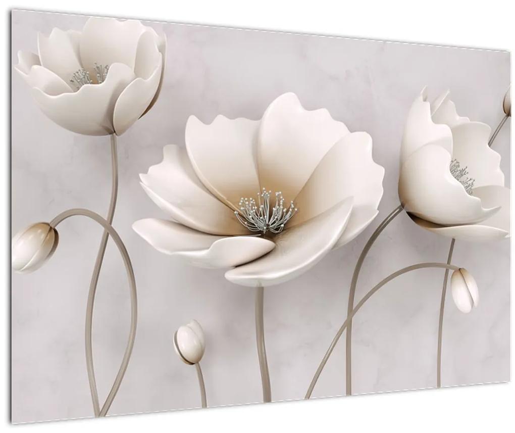 Obraz bielych kvetín (90x60 cm)