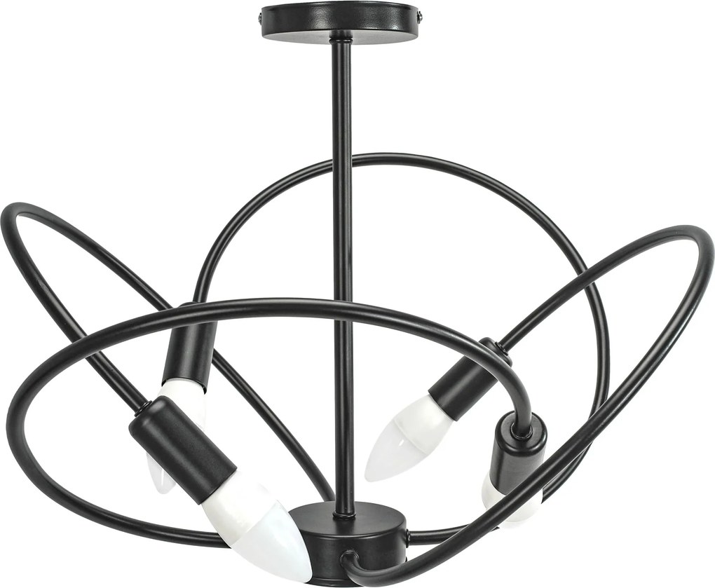 Toolight Toolight, stropné svietidlo 4xE27 APP1093-4C, čierna, OSW-04409